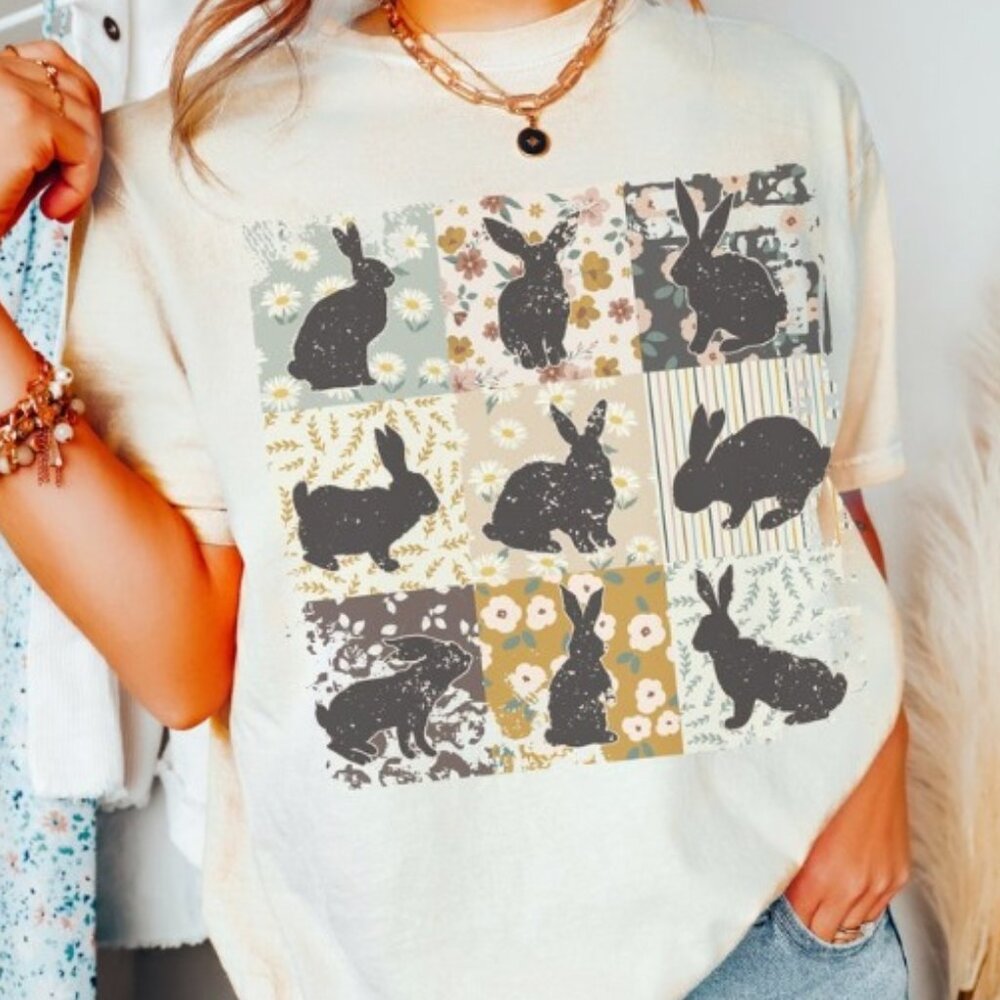 Boho Bunny Rabbit Shirt, Matching Easter Shirt
